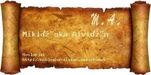 Miklóska Alvián névjegykártya